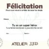 Diplome super heros doigts