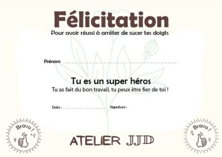 Diplome super heros doigts