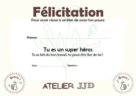 Diplôme super héros pouce